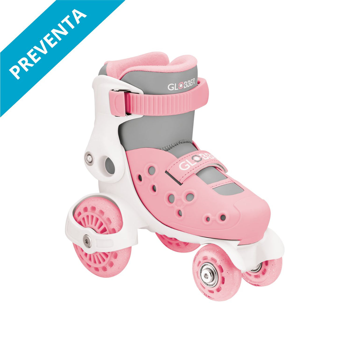 Globber Learning Skates Rosado Pastel – Patines de 4 Ruedas para Niños