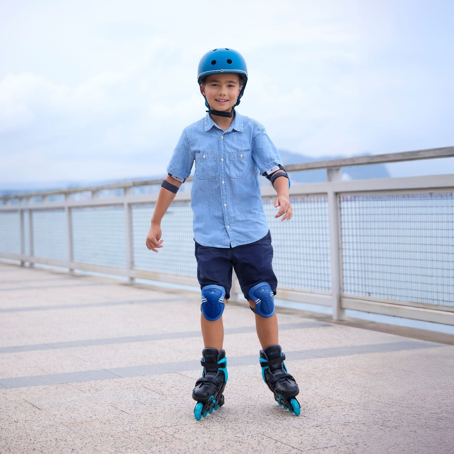 Patines lineales Go Skates Celeste Negro