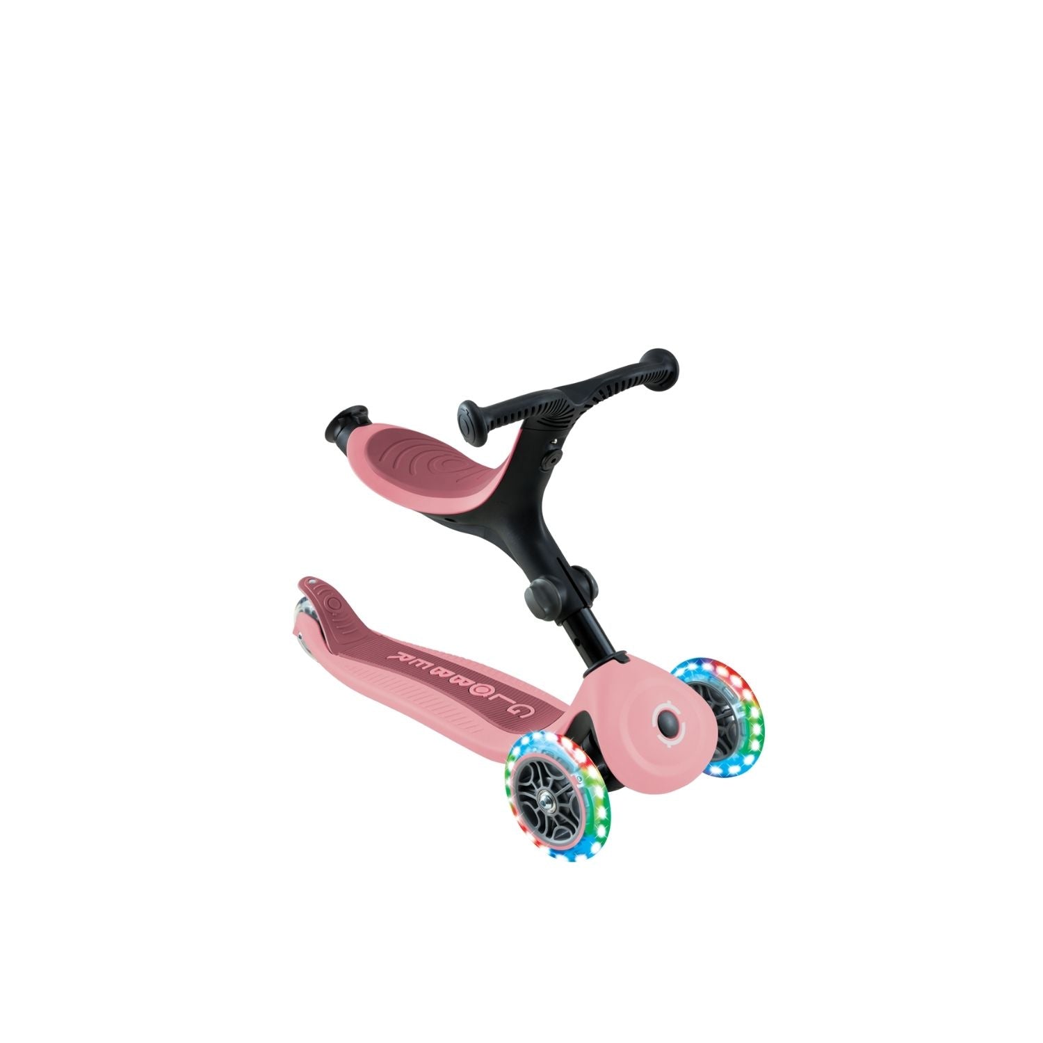 Globber Go Up Active LED 360 rosado pastel