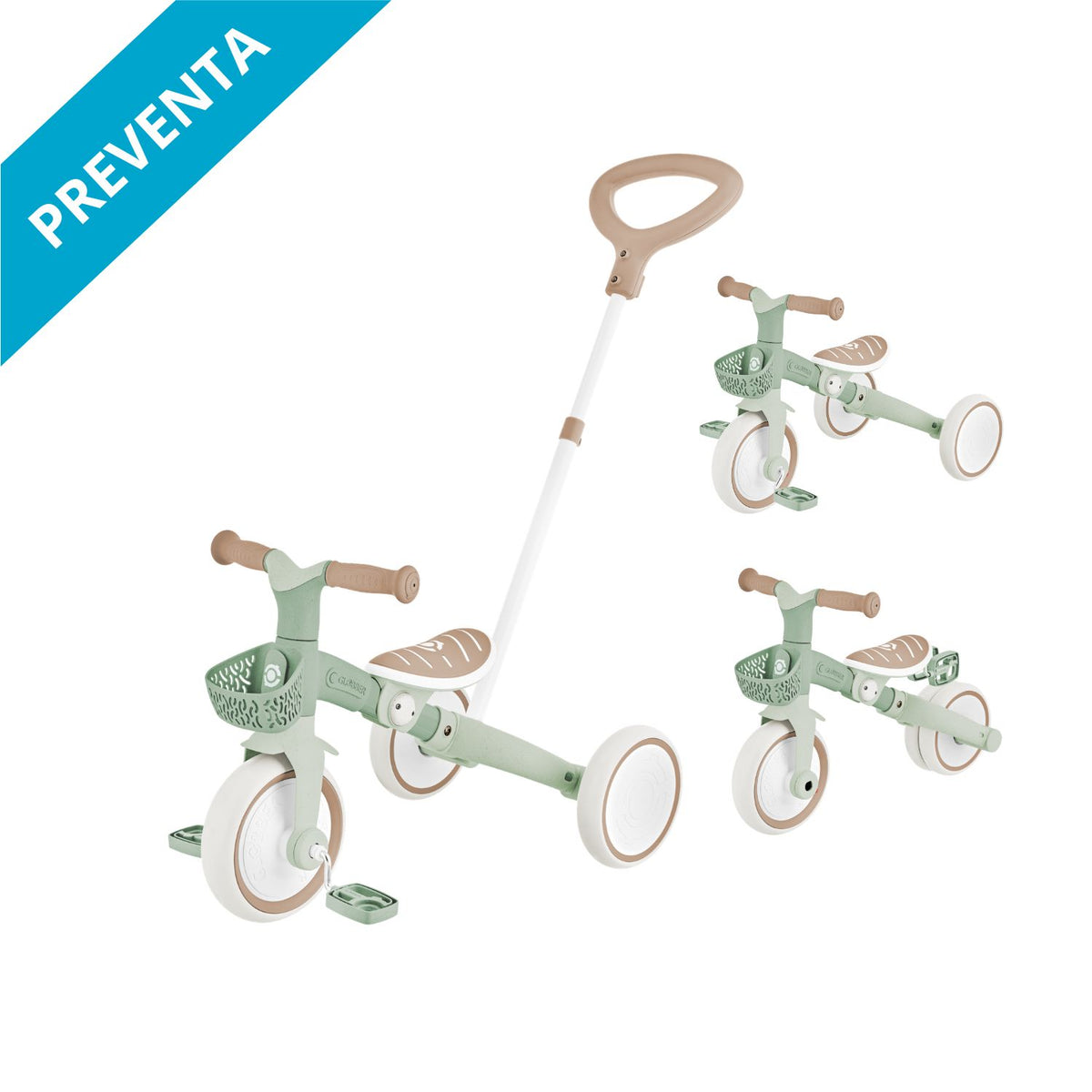 Triciclo Evolutivo 3 en 1 para niños de 1 a 3 años | Globber Learning Trike Verde