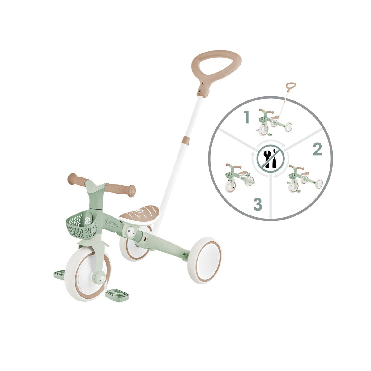 Triciclo Evolutivo 3 en 1 para niños de 1 a 3 años | Globber Learning Trike Verde