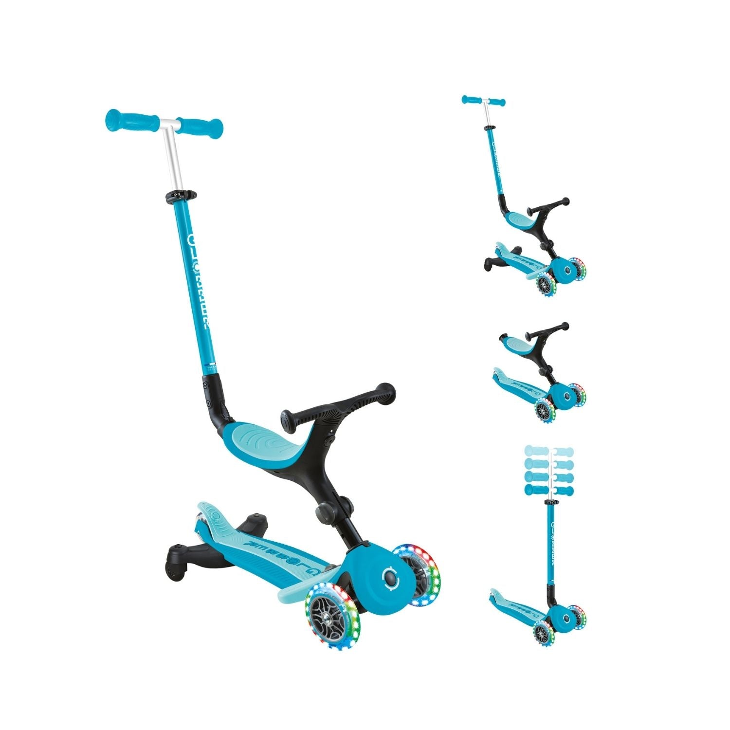 Globber Go Up Active LED 360 Celeste