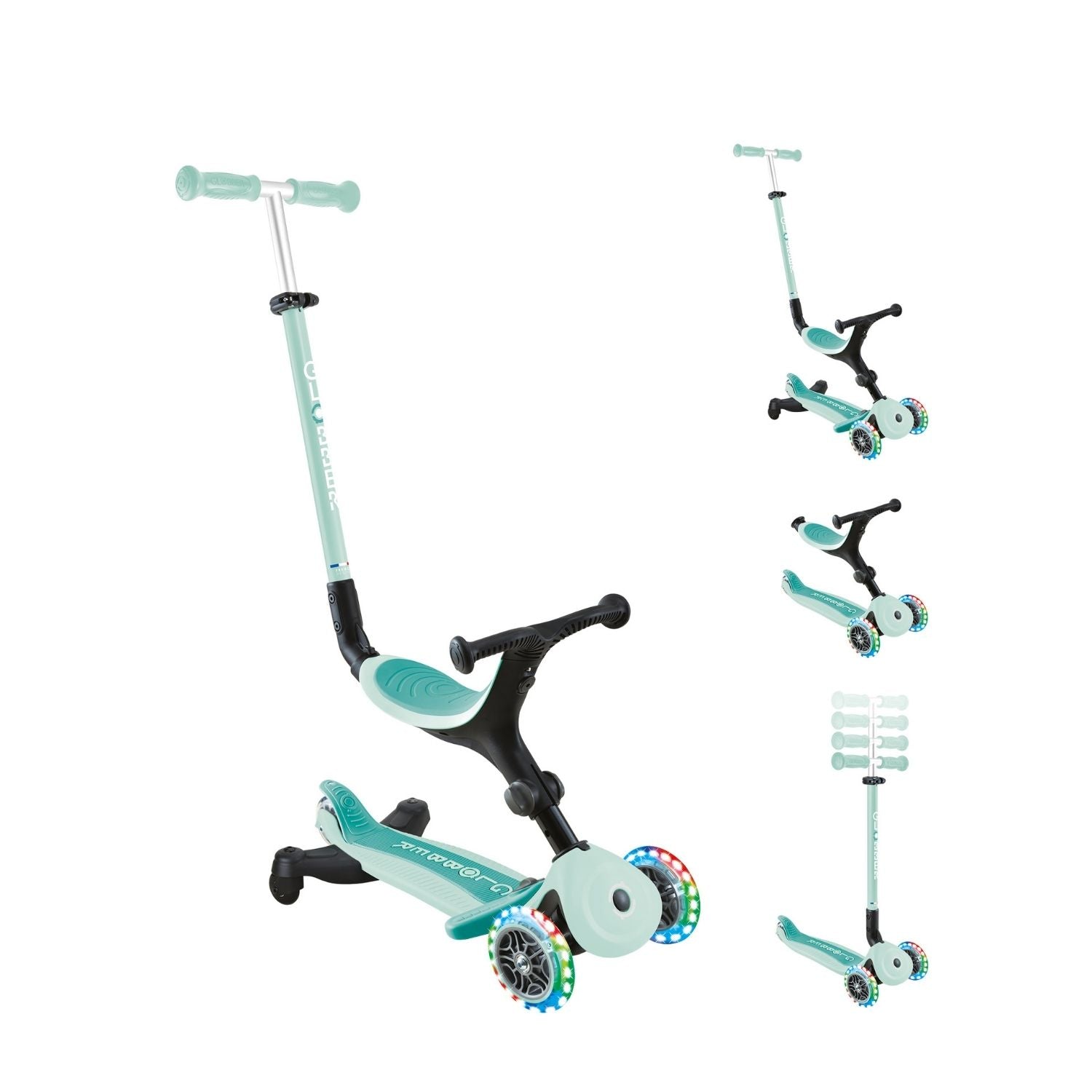 Globber Go Up Active LED 360 Menta