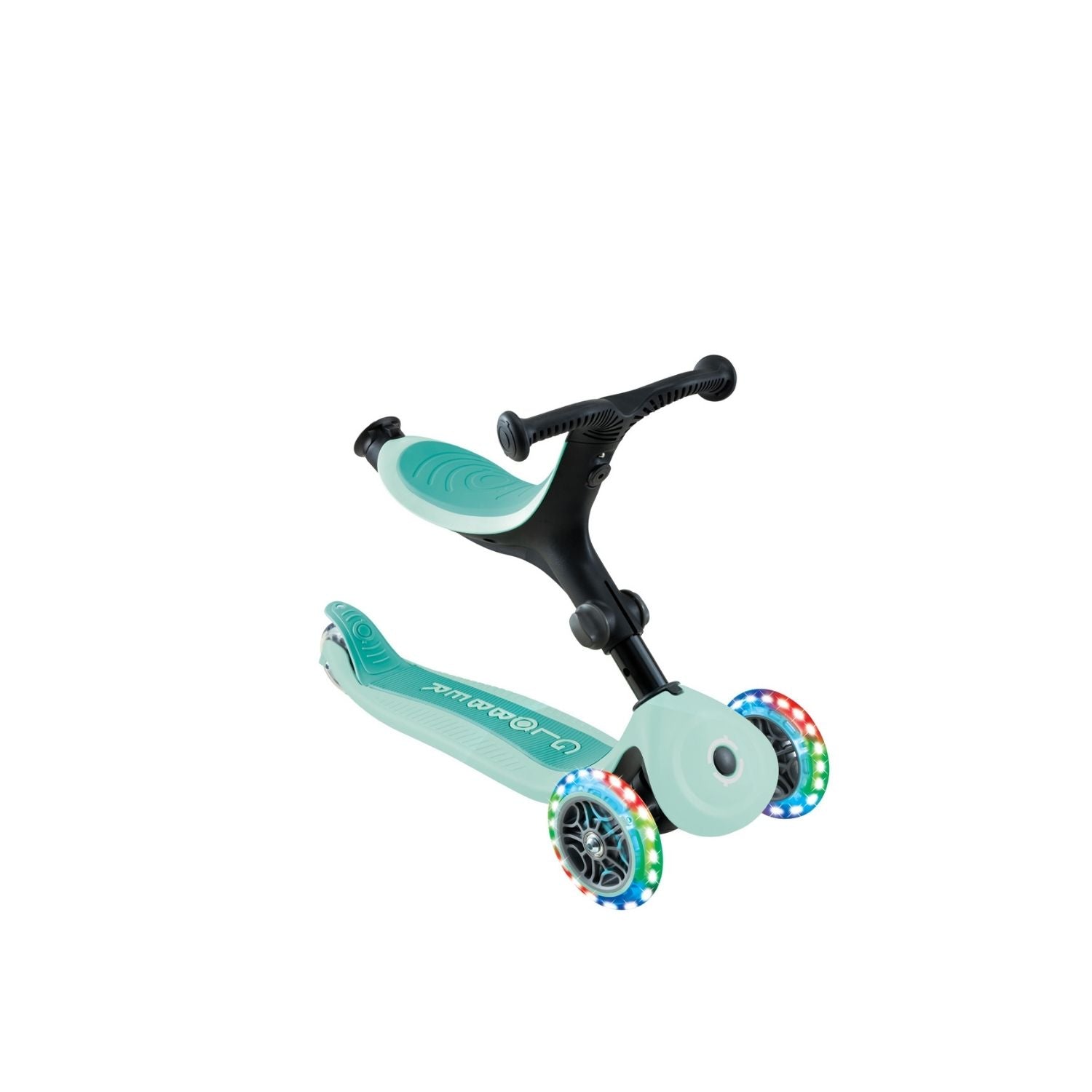 Scooter Globber Go Up Active LED 360 Menta - 3 en 1 Evolutivo