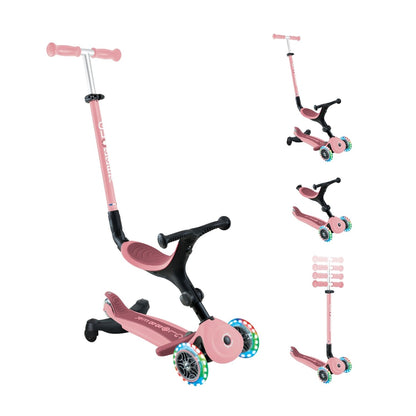 Globber Go Up Active LED 360 rosado pastel
