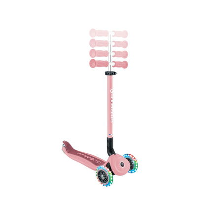 Globber Go Up Active LED 360 rosado pastel